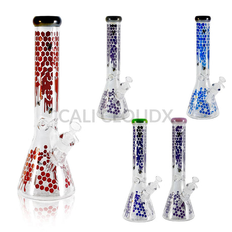 14’’ Inch Long Dotted Glass Water Pipe