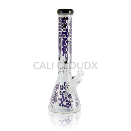 14’’ Inch Long Dotted Glass Water Pipe Black