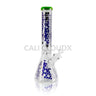 14’’ Inch Long Dotted Glass Water Pipe Green