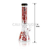 14’’ Inch Long Dotted Glass Water Pipe Red