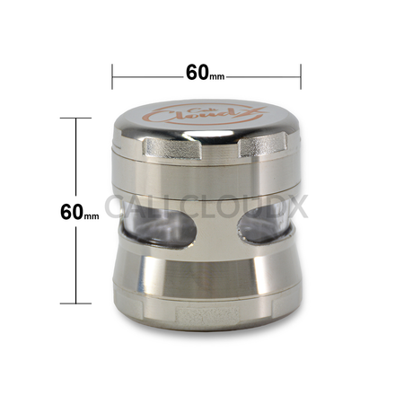 60Mm Round Aluminum & Glass Cali Cloudx Grinder