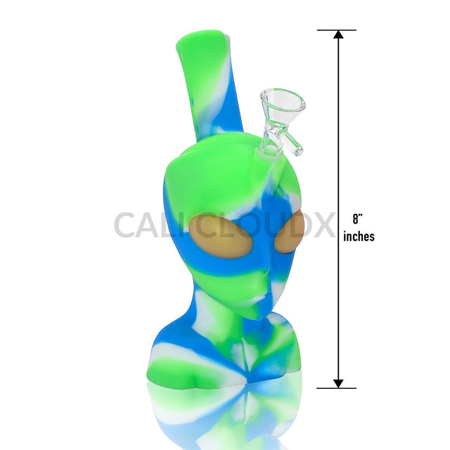 8’ Silicone Alien Face Water Pipe | Rig