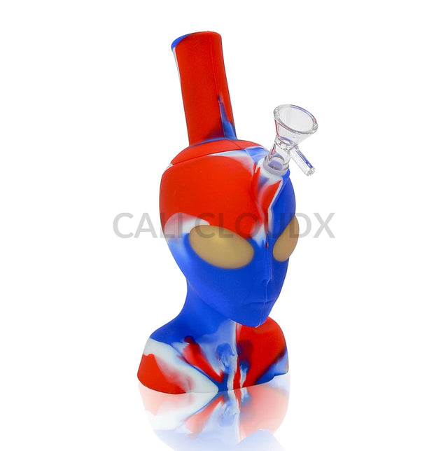 8’ Silicone Alien Face Water Pipe | Rig