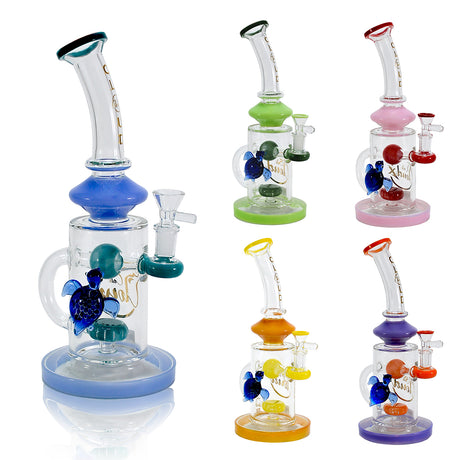 Turtle Design Bended Glass Water Pipes