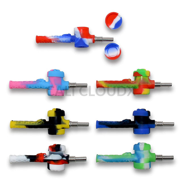 Silicone 2 In 1 Honey Straw And Pipe