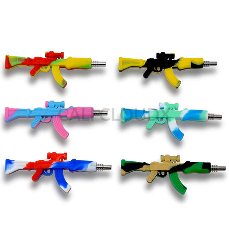 Silicone Mini Ak-47 Nectar Collector | Honey Straw Assorted Color